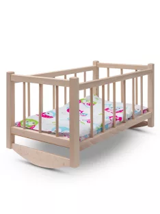 Fa babaágy-bölcső ágyneművel Baby Mix owl
