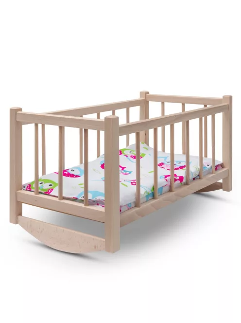 Fa babaágy-bölcső ágyneművel Baby Mix owl