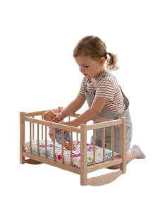 Fa babaágy-bölcső ágyneművel Baby Mix owl