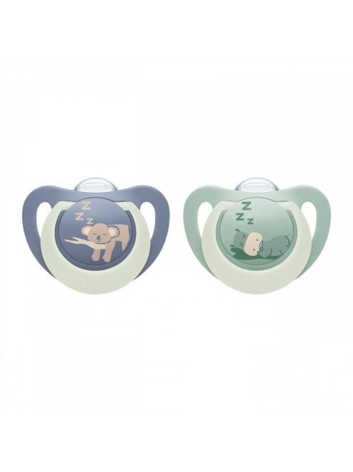 Baba cumi  NUK First Choice Night 0-6m 2 db Hippo/Koala