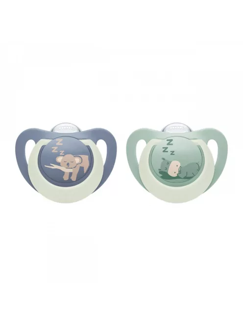 Baba cumi  NUK First Choice Night 0-6m 2 db Hippo/Koala