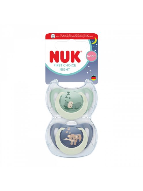 Baba cumi  NUK First Choice Night 0-6m 2 db Hippo/Koala