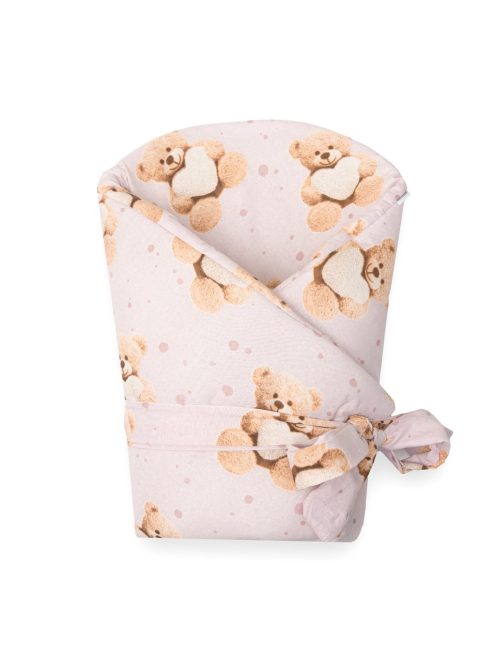 Gyerek pólya New Baby Love Teddy bear 80x80 cm pink