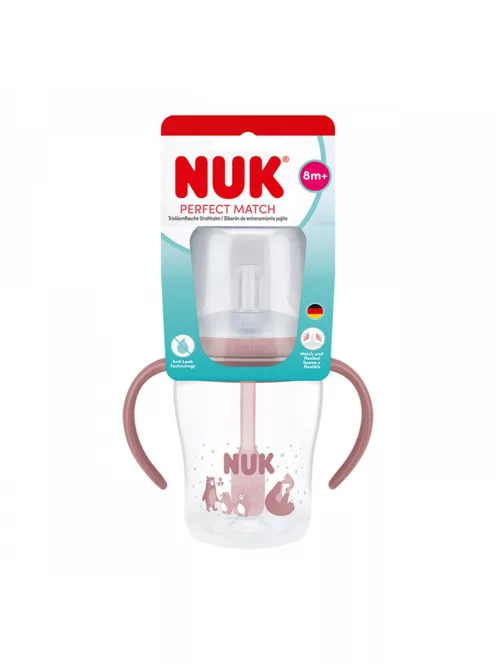 NUK Perfect Match tanuló cumisüveg szívószállal BEAR 150 ml