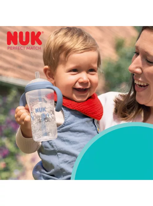 NUK Perfect Match tanuló cumisüveg szívószállal BEAR 150 ml