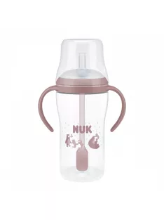   NUK Perfect Match tanuló cumisüveg szívószállal BEAR 260 ml