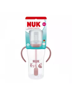   NUK Perfect Match tanuló cumisüveg szívószállal BEAR 260 ml