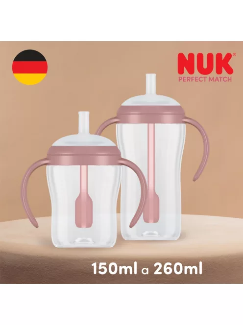 NUK Perfect Match tanuló cumisüveg szívószállal BEAR 260 ml