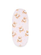 Pamut babakocsihoz való lepedő pamut New Baby Love Teddy Bear pink 35x75 cm