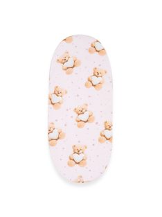   Pamut babakocsihoz való lepedő pamut New Baby Love Teddy Bear pink 35x75 cm