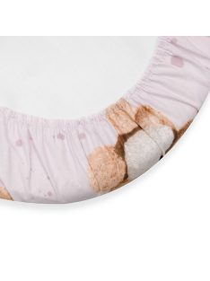   Pamut babakocsihoz való lepedő pamut New Baby Love Teddy Bear pink 35x75 cm