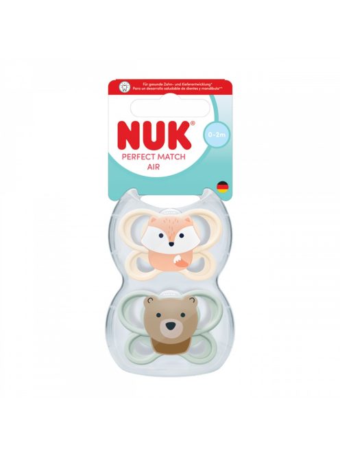 Baba cumi  NUK Perfect Match Air FOX/BEAR 0-2m 2db box