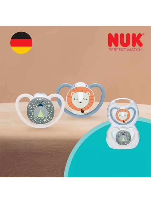 Baba cumi  NUK Perfect Match Air Night FIREFLY/LION 0-6m 2db