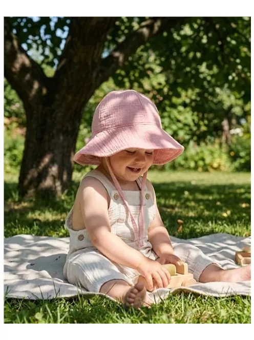 Baba muszlin kalap New Baby pink