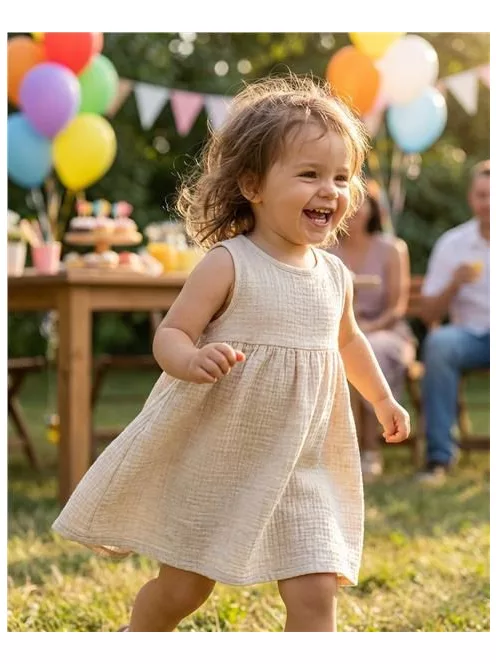 Baba muszlin ruha New Baby Ella linen