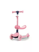 FUZZY háromkerekű üléses-scooter egyensúlyozó roller gyerekeknek pink