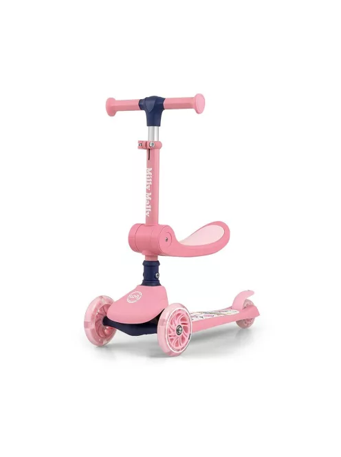 FUZZY háromkerekű üléses-scooter egyensúlyozó roller gyerekeknek pink