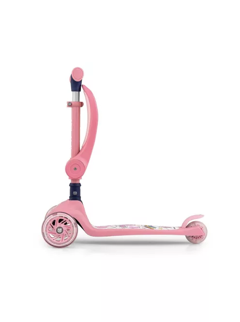 FUZZY háromkerekű üléses-scooter egyensúlyozó roller gyerekeknek pink