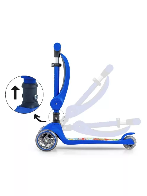 FUZZY háromkerekű üléses-scooter egyensúlyozó roller gyerekeknek blue