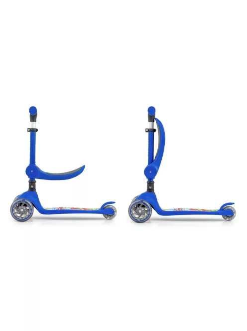 FUZZY háromkerekű üléses-scooter egyensúlyozó roller gyerekeknek blue
