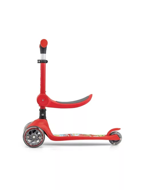 FUZZY háromkerekű üléses-scooter egyensúlyozó roller gyerekeknek red