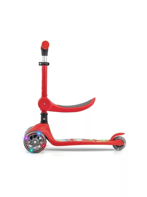 FUZZY háromkerekű üléses-scooter egyensúlyozó roller gyerekeknek red