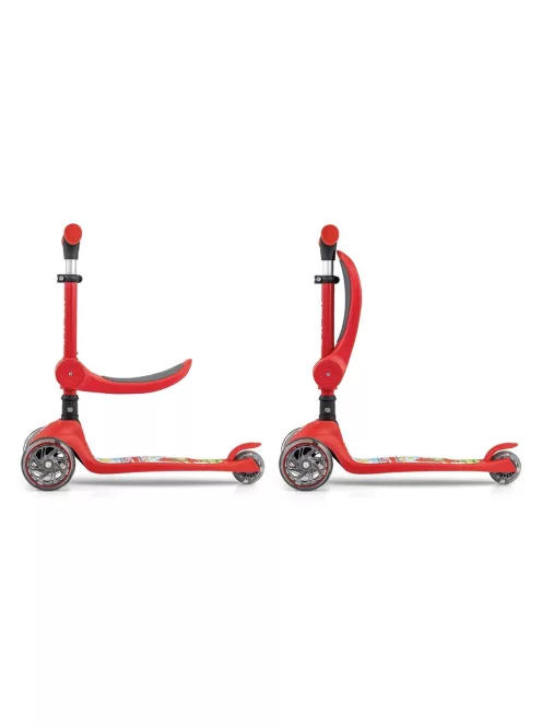 FUZZY háromkerekű üléses-scooter egyensúlyozó roller gyerekeknek red