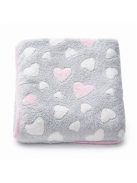 Baba takaró New Baby 80x90 heart pink