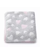 Baba takaró New Baby 80x90 heart pink