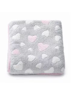 Baba takaró New Baby 80x90 heart pink