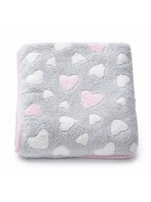 Baba takaró New Baby 80x90 heart pink