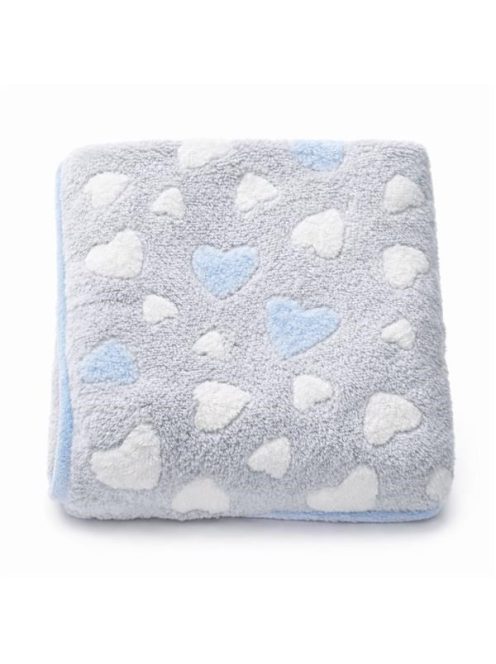 Baba takaró New Baby 80x90 heart blue