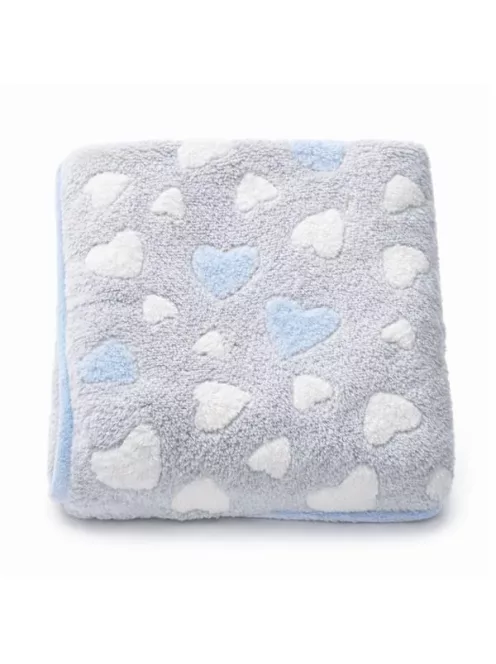 Baba takaró New Baby 80x90 heart blue