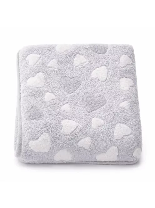 Baba takaró New Baby 80x90 heart grey