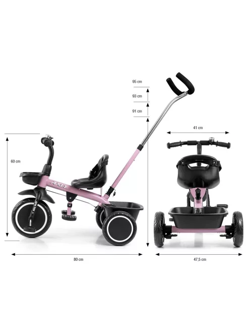 Gyerek háromkerekű bicikli Milly Mally Axel pink