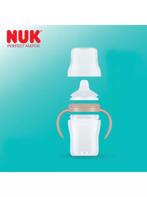 NUK Perfect Match tanulópalack 150 ml, szilikon itatófejjel és hőmérséklet-ellenőrzéssel, világító