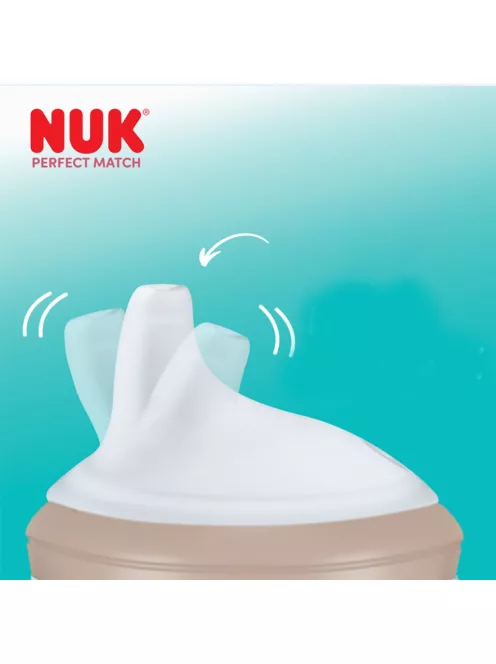 NUK Perfect Match tanulópalack 150 ml, szilikon itatófejjel és hőmérséklet-ellenőrzéssel, világító