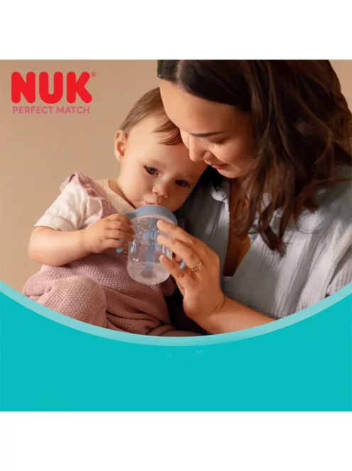 NUK Perfect Match tanulópalack 150 ml, szilikon itatófejjel és hőmérséklet-ellenőrzéssel, világító