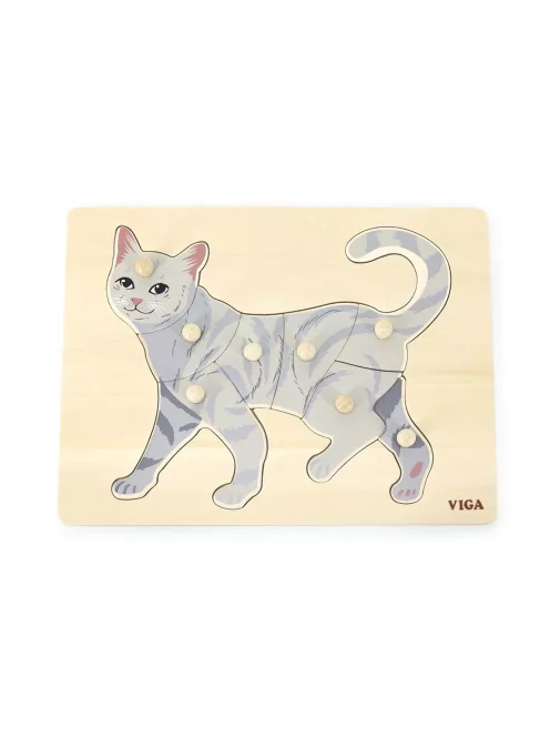Gyermek fa puzzle Viga Cat