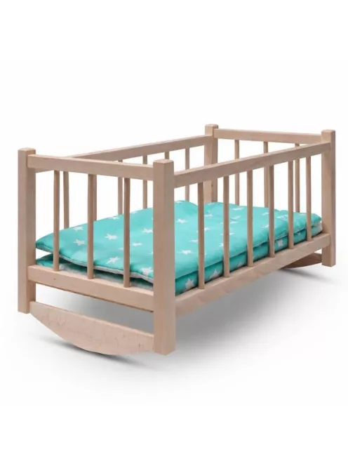 Fa babaágy-bölcső ágyneművel Baby Mix stars mint