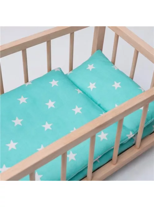 Fa babaágy-bölcső ágyneművel Baby Mix stars mint