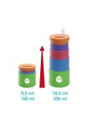 Dbb Teleszkópos színes pohár szívószállal 350 ml