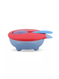 Baby care etető tál + kanál - blue