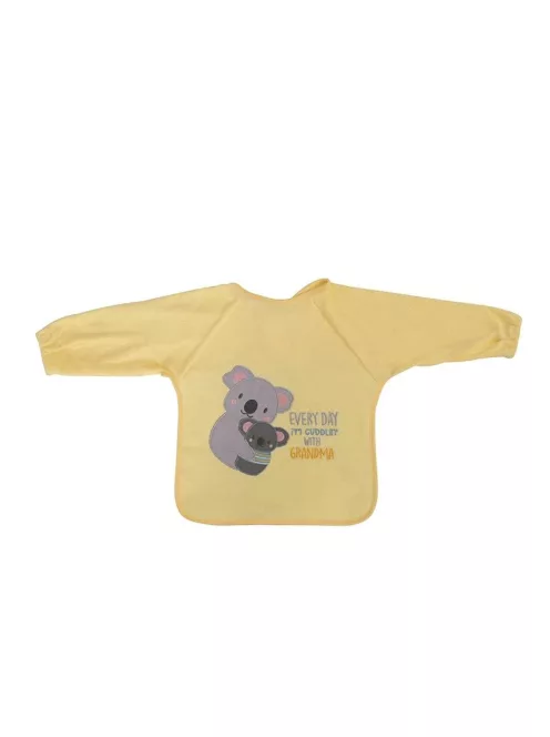 Baby Care hímzett hosszú ujjú pamut előke - Unisex