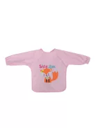 Baby Care hímzett hosszú ujjú pamut előke - Girl