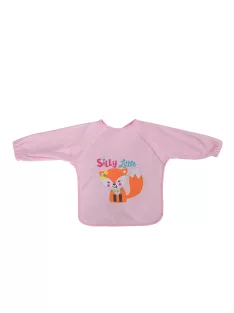 Baby Care hímzett hosszú ujjú pamut előke - Girl