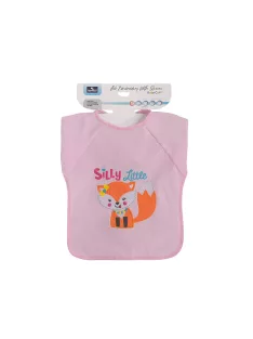 Baby Care hímzett hosszú ujjú pamut előke - Girl