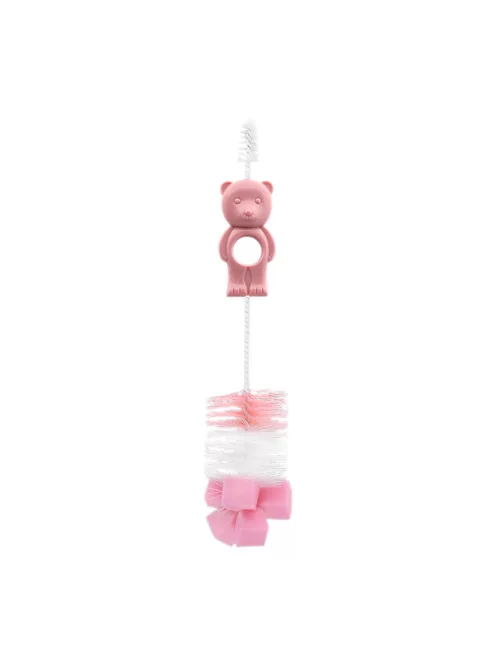 Baby Care cumi és cumisüvegmosó kefe - Bear Blush Pink