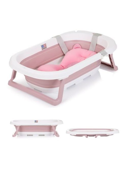 Chipolino Isla összecsukható kád hálós babatartóval 81 cm - Pink