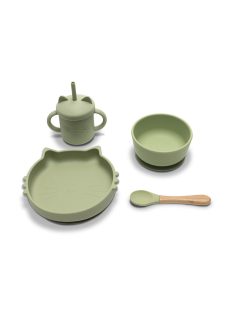   Lorelli Természetes szilikon 4 db-os étkészlet - Fresh Green